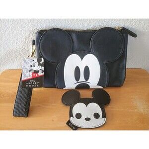 Disney Mickey Mouse Women's Wristlet Purse Wallet with Matching Coin Purse